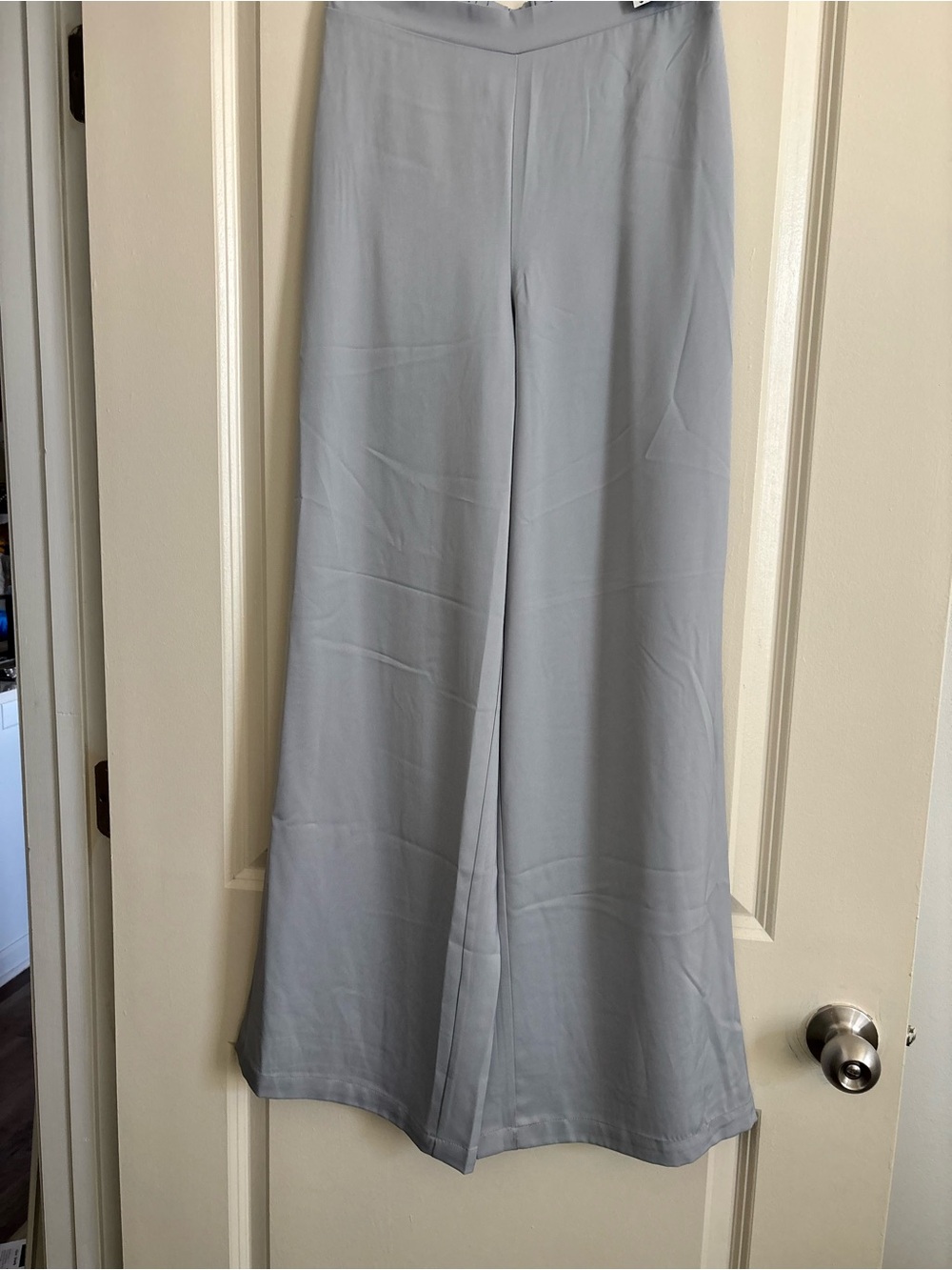 Pink Rose Light Gray Wide-Leg Women's Pants